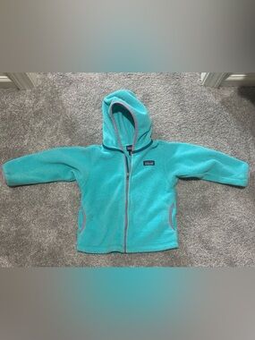Patagonia 2T Teal Hooded Fleece Jacket